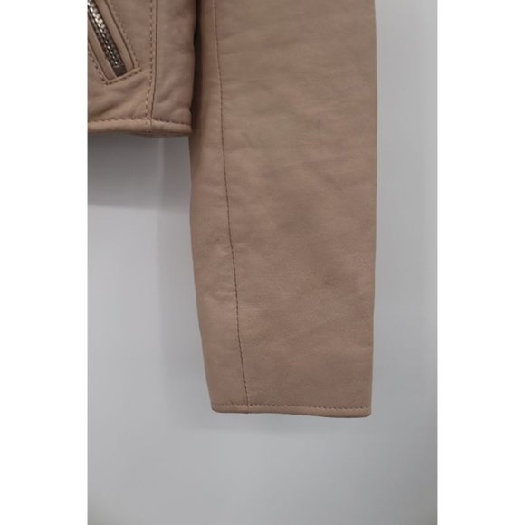 Lambskin Leather: size 36, Asymmetrical zip Moto Biker jacket - Picture 13 of 16